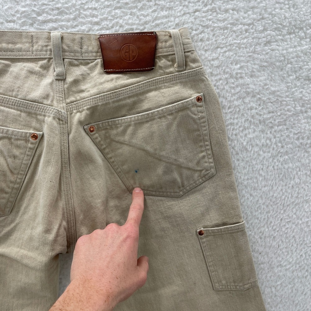 Grease Point Workwear Pants Mens 30x32* Beige Double Knee Selvedge Workwear USA - Picture 15 of 16